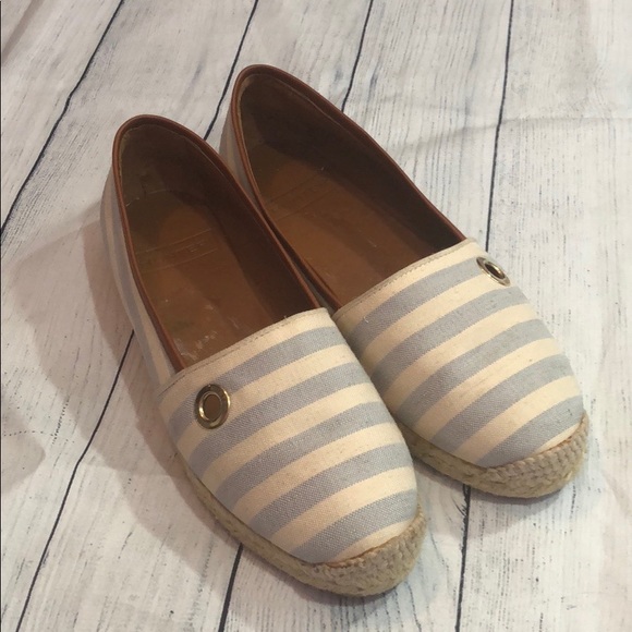 Hunter Shoes - Hunter Adler Espadrille Canvas Stripe Flats